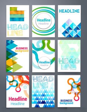 多样几何线条封面设计模板