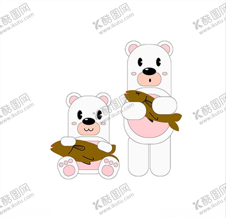 编号：25216707141402355782【酷图网】源文件下载-可爱卡通北极熊北极星北方雪花