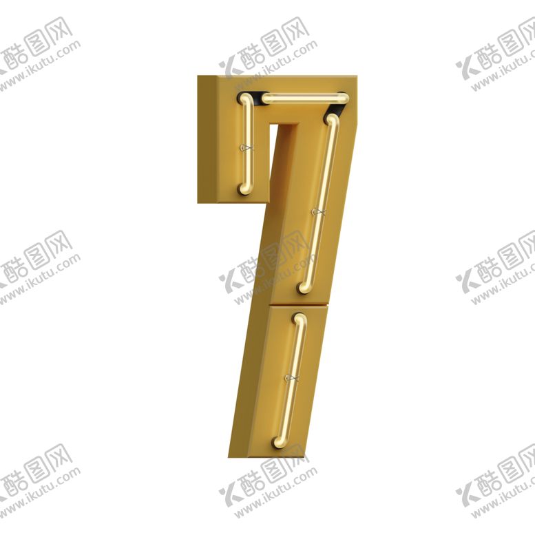 编号：26500407131913292505【酷图网】源文件下载-高清立体灯管数字元素