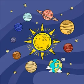 星球背景银河系卡通恒太阳系