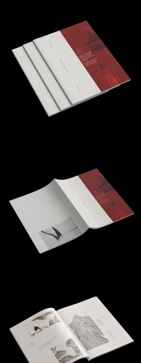 书画展览画册样机设计封面内页