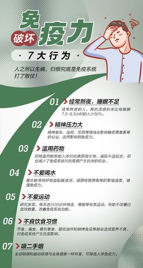 破坏免疫力的行为海报