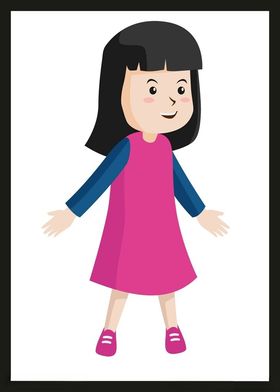 手绘儿童女孩卡通卡通