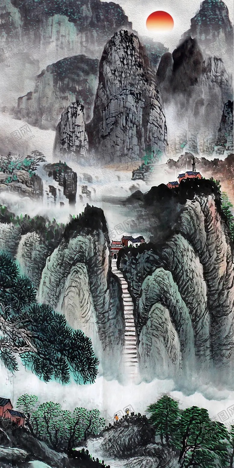编号：89624709180917108732【酷图网】源文件下载-山水画