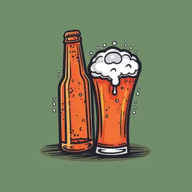 可爱啤酒卡通绘画儿童插画免抠素材图标