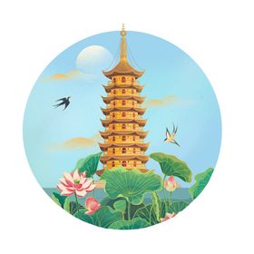 西安国潮风城市旅游海报