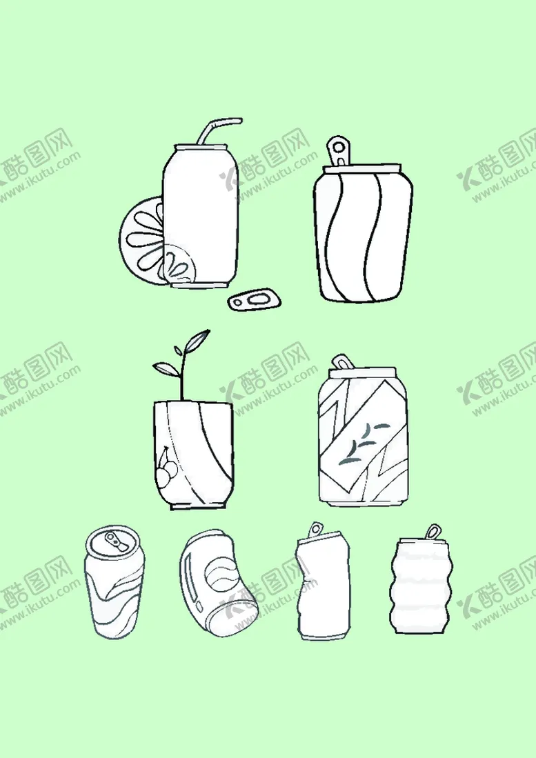 编号：90136502031335454999【酷图网】源文件下载-简笔画饮料