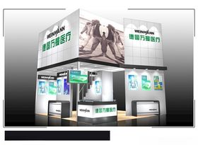 展览3D模型三面开口效果图设计灯光效果图