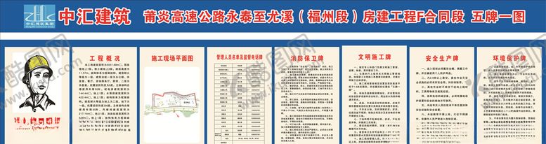 编号：13306609240151353096【酷图网】源文件下载-建筑工地五图一牌