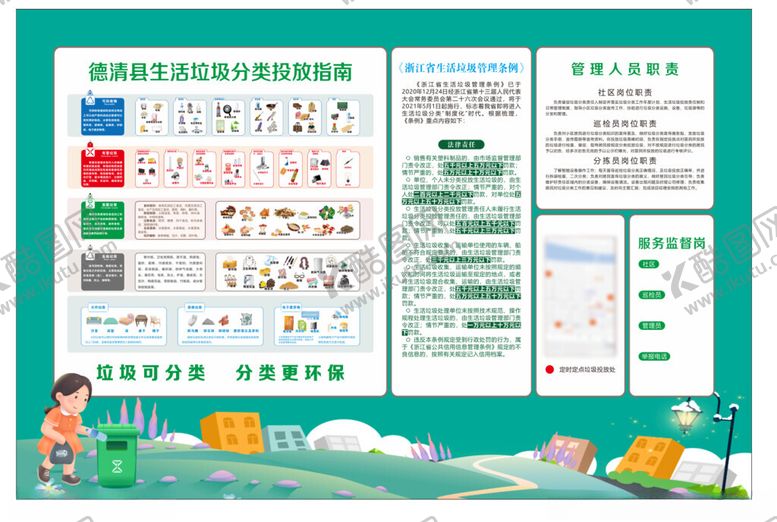 编号：13055506251028597905【酷图网】源文件下载-德清垃圾分类宣传海报