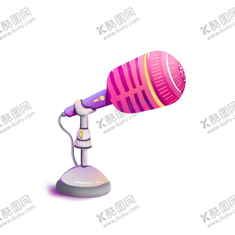 编号：36033710061501284690【酷图网】源文件下载-手绘粉色卡槽话筒插画