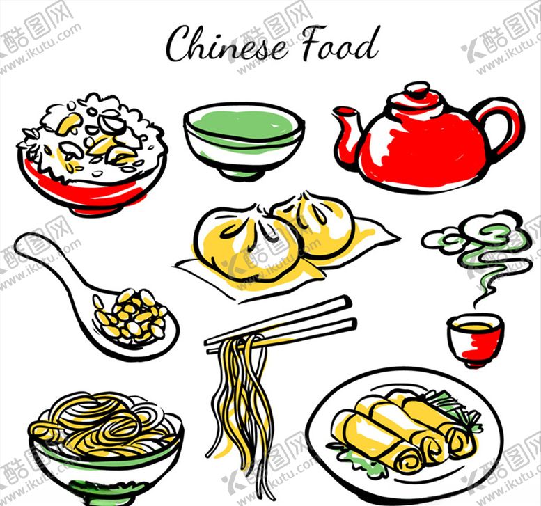 编号：69169510040245262455【酷图网】源文件下载-手绘美味食物素材