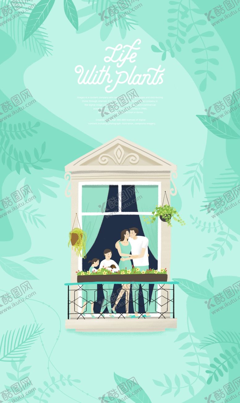 编号：94806309242102311828【酷图网】源文件下载-窗户一家四口