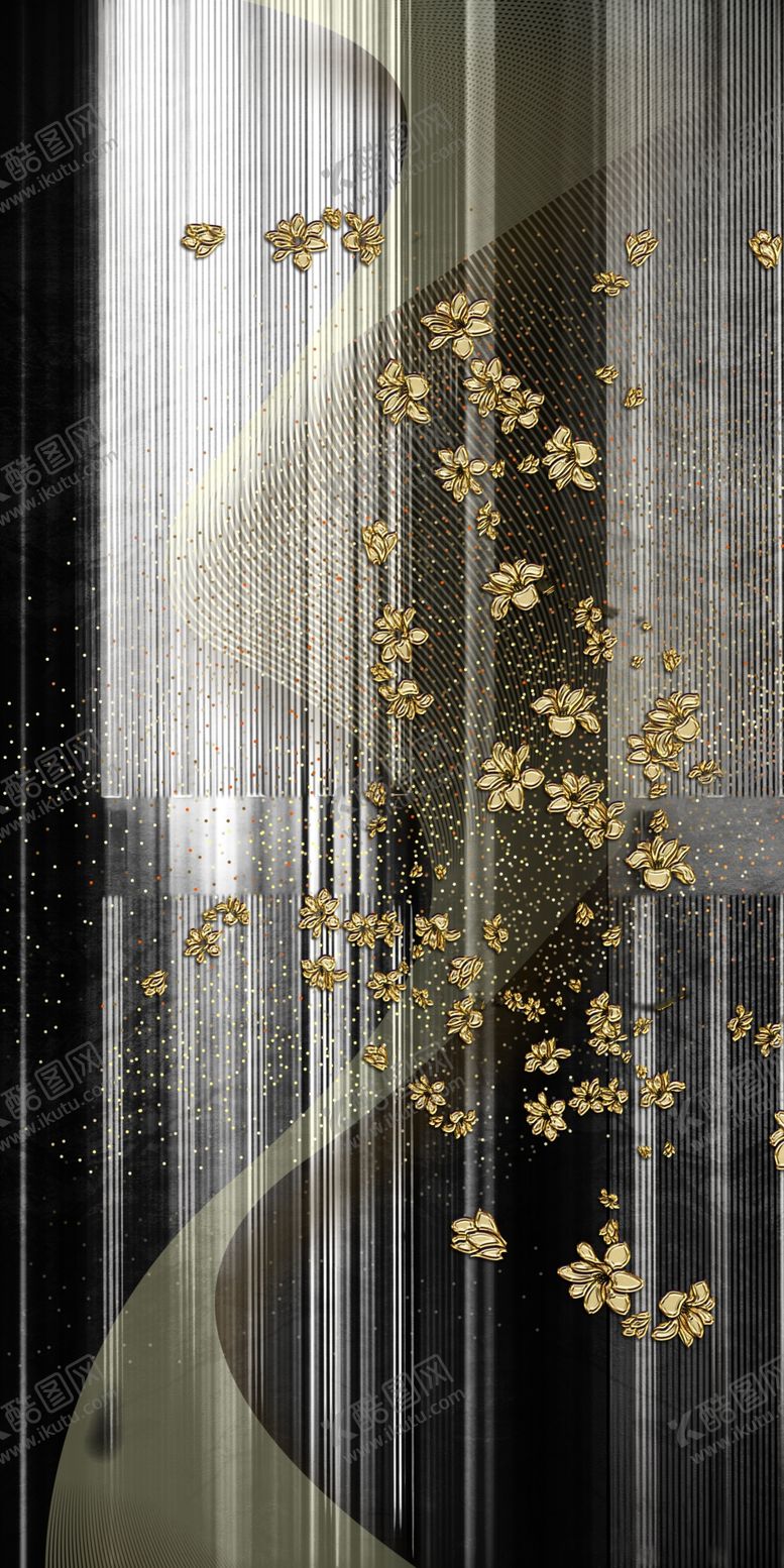 编号：57818209261907356553【酷图网】源文件下载-金箔玄关画