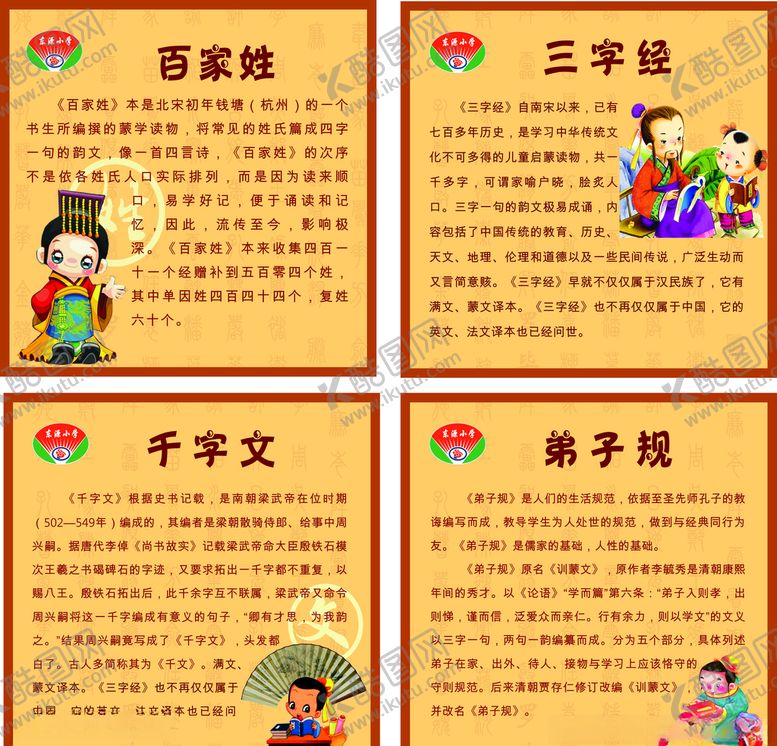 编号：87675307141724001003【酷图网】源文件下载-百家姓三字经