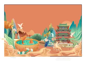 山水中国风意境古风中式