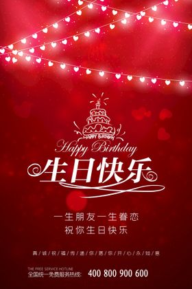 卡通海报生日快乐海报