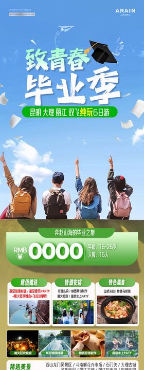 致青春毕业季旅游长图