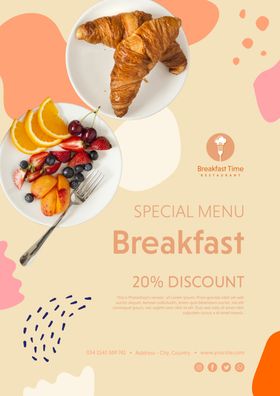 面包店折扣海报