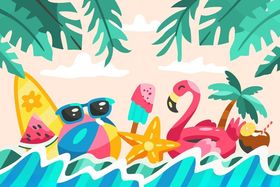 夏日海滩度假插图