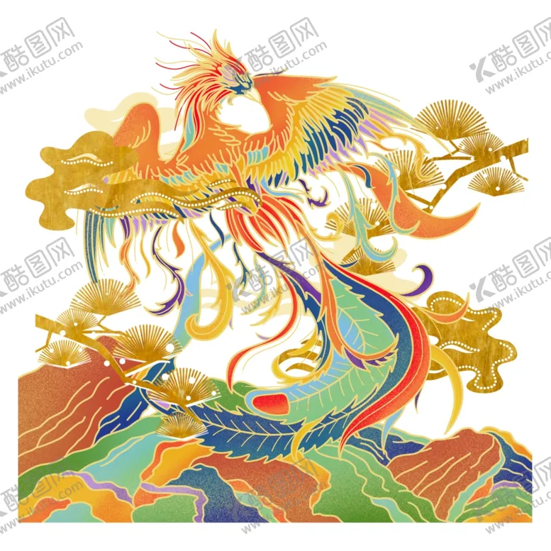 编号：75841802100738179263【酷图网】源文件下载-国潮烫金凤凰