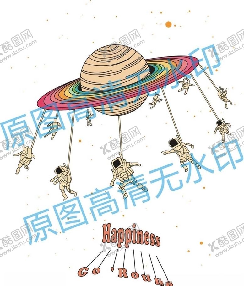 编号：52980504282353318766【酷图网】源文件下载-矢量潮牌星球宇航员T恤班服印花