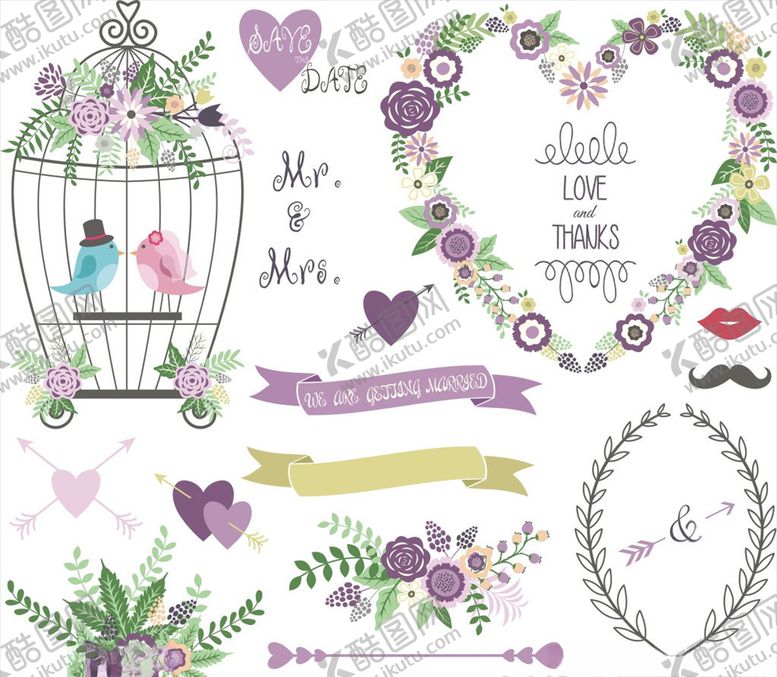 编号：57594209260928289808【酷图网】源文件下载-花环唯美紫色