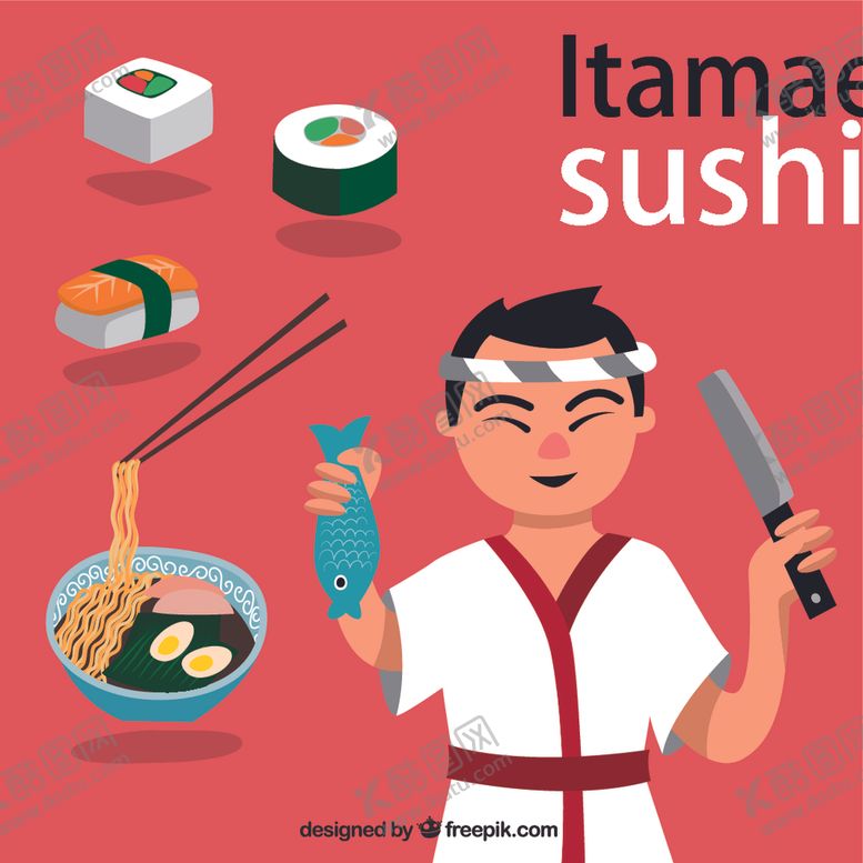 编号：11366709150122442810【酷图网】源文件下载-板前寿司