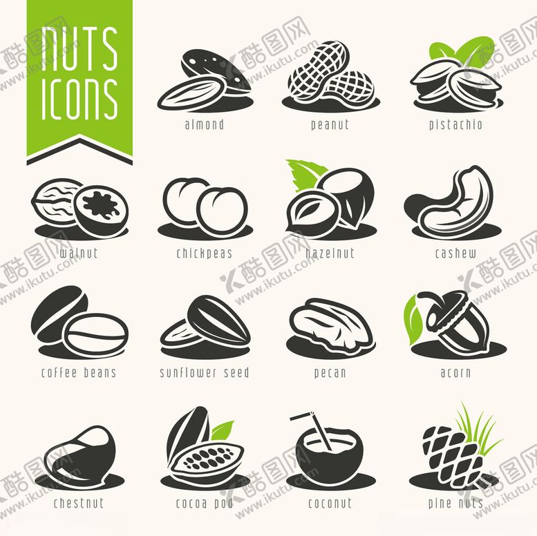 编号：74501504250012556206【酷图网】源文件下载-坚果图标集合
