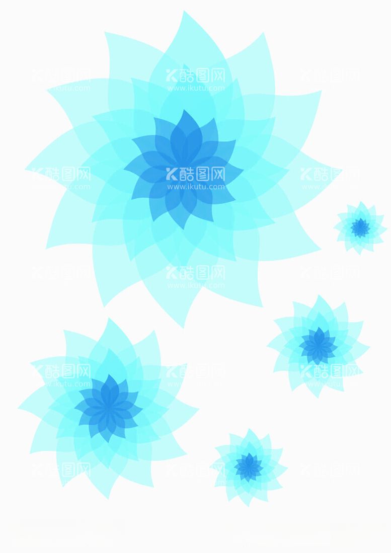 编号：40524412110353194447【酷图网】源文件下载-蓝色渐变花