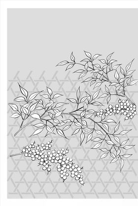 线描树叶