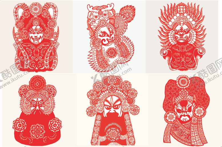 编号：65566609261149215468【酷图网】源文件下载-京剧脸谱剪纸