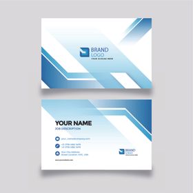 蓝白简约商务名片设计