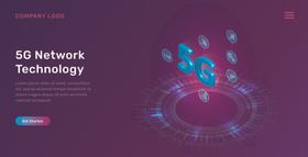5G科技海报紫色感术wifi背景