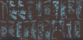 花卉线条植物图案线条