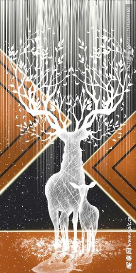 梦幻透明麋鹿装饰艺术图