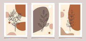 简约几何植物背景