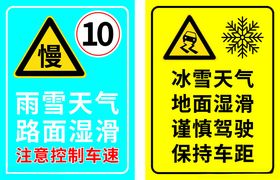 小心滑倒 地面湿滑 温馨提示