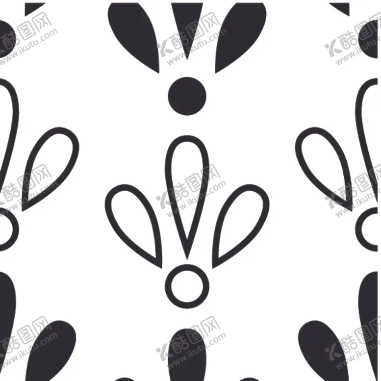 编号：66020609130105474786【酷图网】源文件下载-黑白简约花纹图案设计