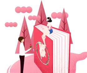 情人节图片背景漫画促销鼠年