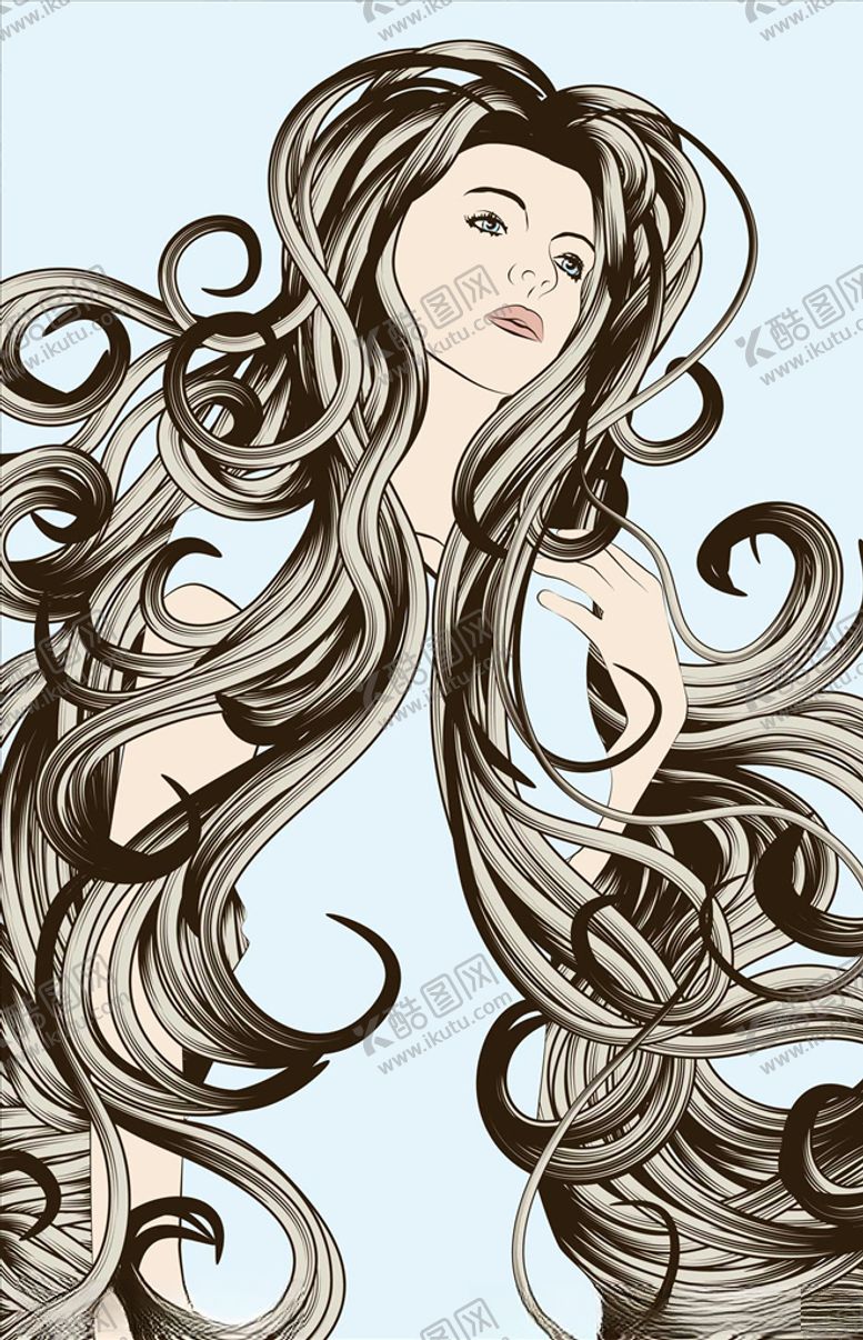 编号：55548610021556556489【酷图网】源文件下载-长发女郎