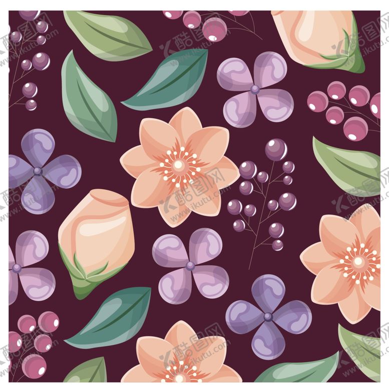 编号：98610209111435464016【酷图网】源文件下载-花卉叶子背景