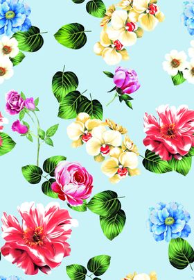 大牌花手绘花叶子