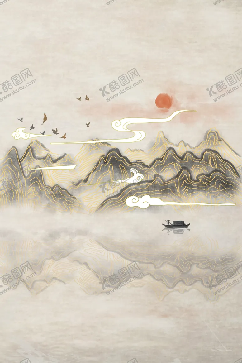 编号：19313106240745216145【酷图网】源文件下载-水墨壁画