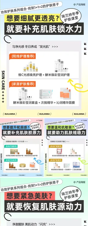 美妆护肤产品造势系列海报