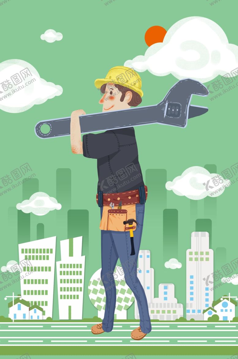 编号：98663510112221099135【酷图网】源文件下载-工人插画