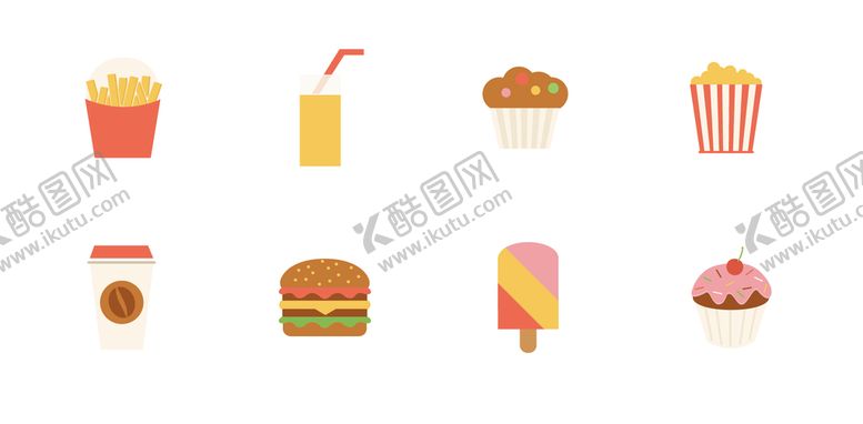 编号：81547209140524460734【酷图网】源文件下载-食物小图标矢量元素