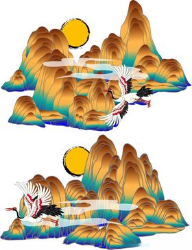 水墨风山水间人物景致