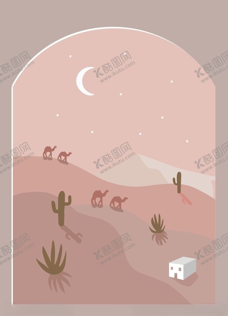编号：94701510262006308071【酷图网】源文件下载-沙漠骆驼图案