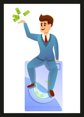 手绘商务人物办公士办公